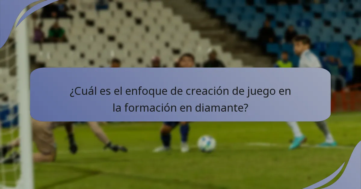 ¿Cuál es el enfoque de creación de juego en la formación en diamante?