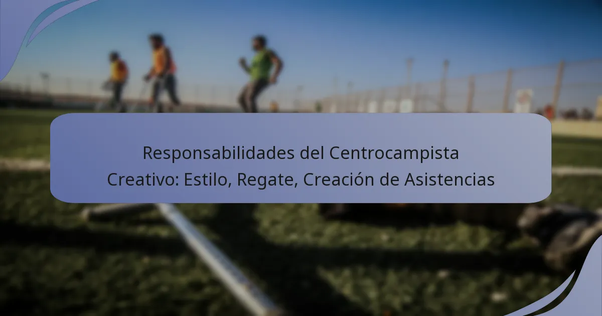 Responsabilidades del Centrocampista Creativo: Estilo, Regate, Creación de Asistencias